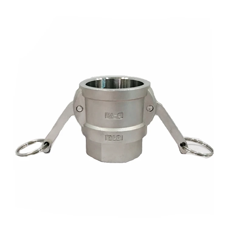 Stainless Steel D Type Camlock Adapter Female Thread Casting Technics for Water Gas Oil Pipe Size 10mm Model DN NPT BSP