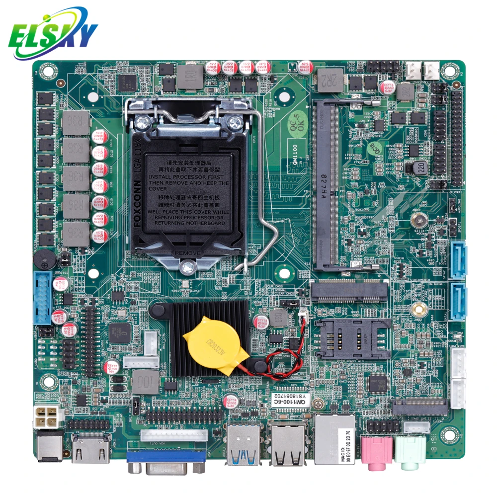 ELSKY QM1100 горячая Распродажа DDR4 3,7 ГГц процессор Core i7 Материнская плата lga1151 4K дисплей Выход 1000M RJ45 дешевая материнская плата