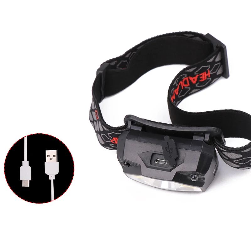 New Arrivals 6 Modes ABS Plastic Head Lamp Micro USB Rechargeable Bright LED Headlight Headlamp