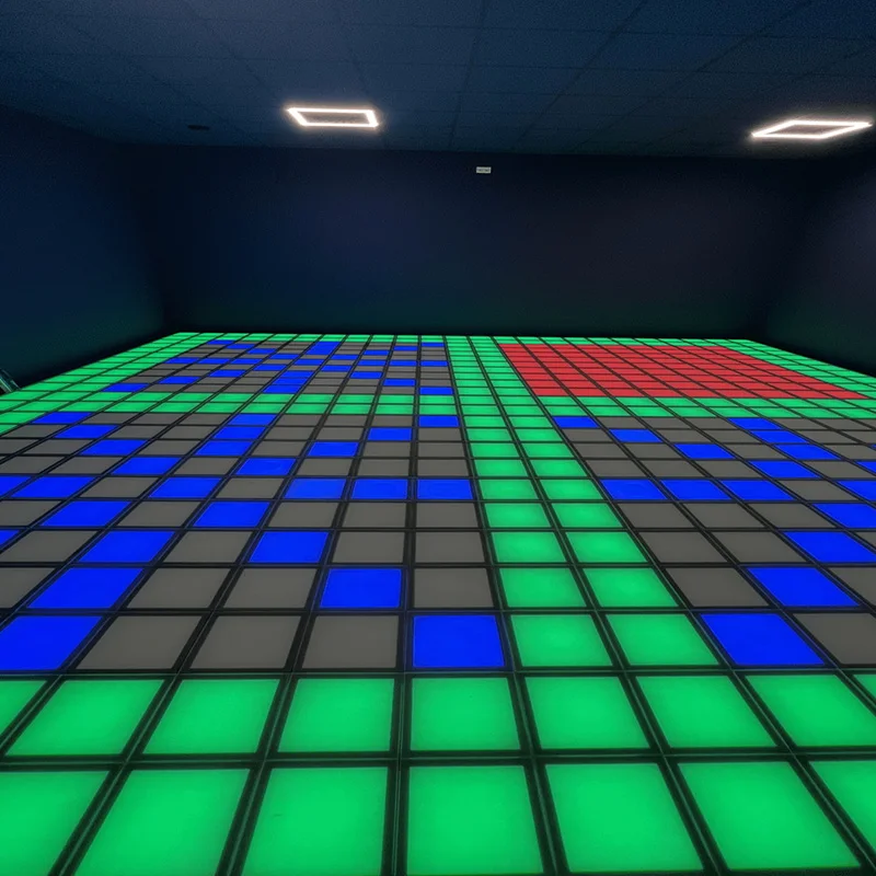 Indoor Amusement Park 30*30cm active floor game room super grid floor tiles interactive led Activate game floor