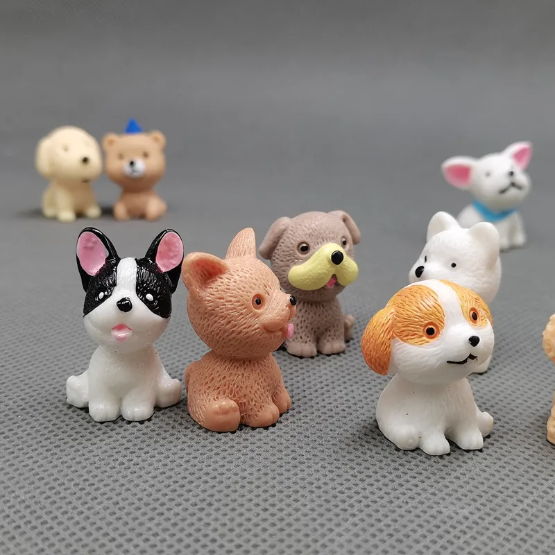 Resin Dog Ornament Family Micro Landscape Decoration Mini Dog Crafts Miniatures Figurines for Home Decor Puppy Accessories