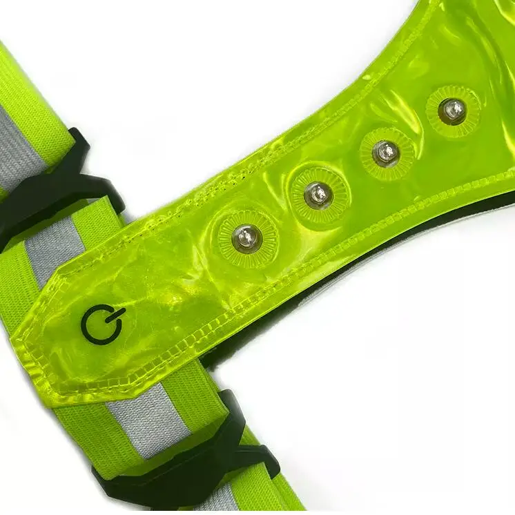 Adjustable LED Night Race Reflective Vest Sport Reflective Belt LED Running Light Traffic Warning Suit