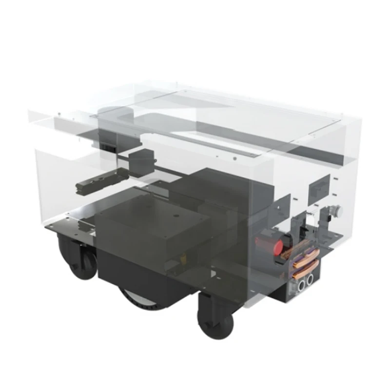 AGV Robot Chassis Factory Cheap Price Open SDK Autonomous Charging Roller Rubber Wheel Electric 4wd Tracked Robot Car Chassis