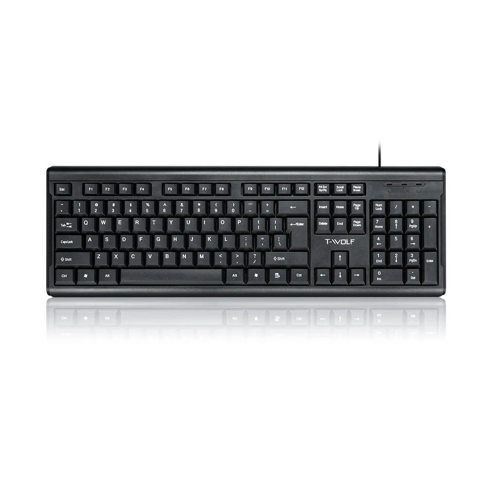 Business 104 key keyboard black best seller gaming keyboard wired classic russian keyboard