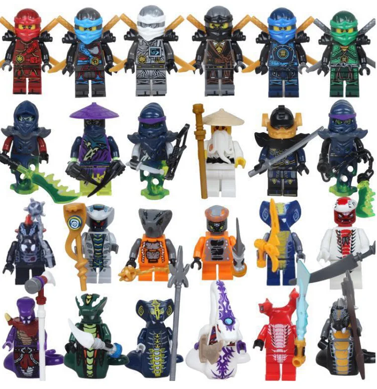 24Pcs Set Ninja Go Legos Compatible Building Blocks Block Mini Figure Toys