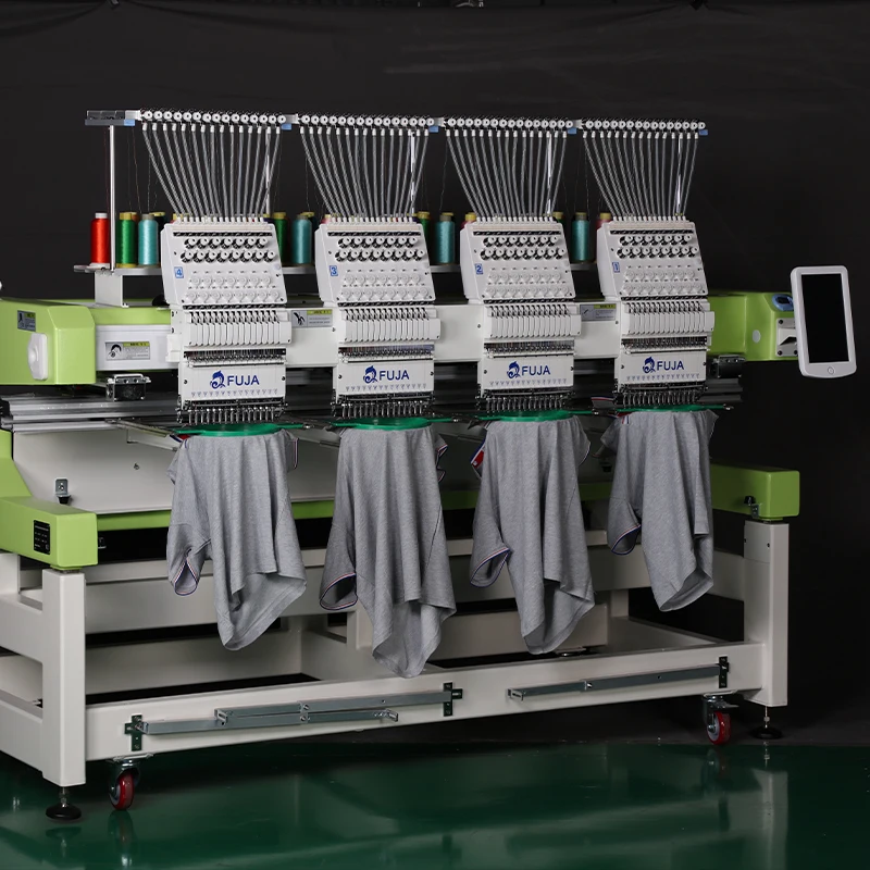 FUJA 4 Head Apparel Textile Automatic Industrial Embroidery Machine for T-shirt/Hat/Shoes