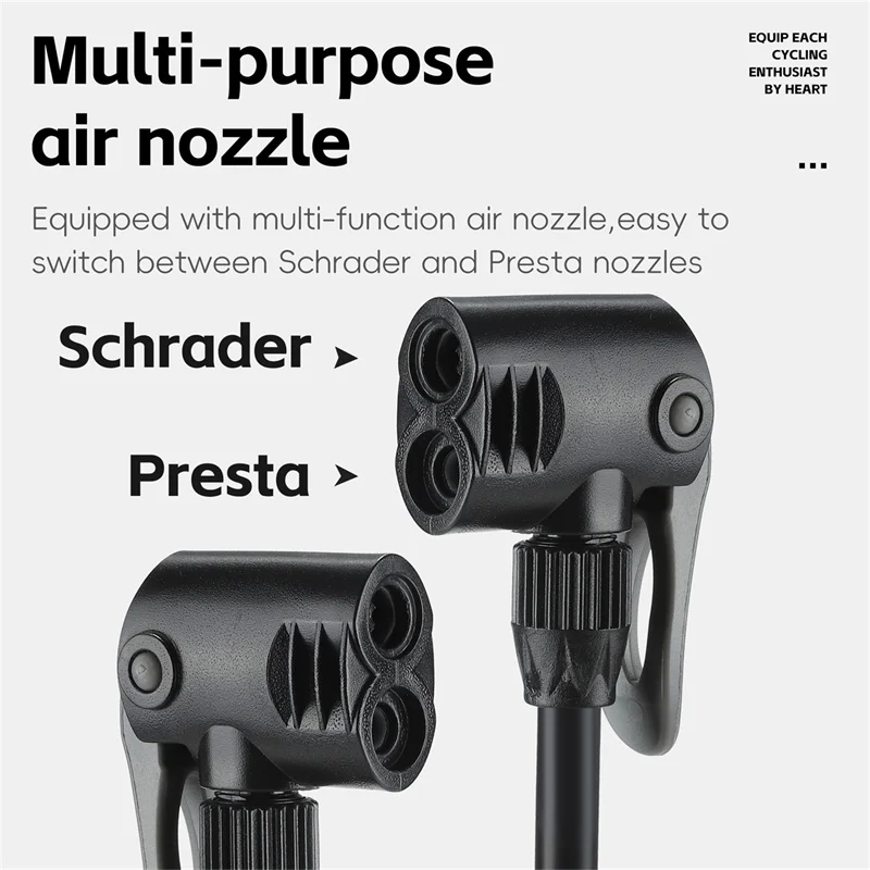 WEST BIKING High Pressure Bike Bicycle Air Pump With Pressure Gauge Household Portable Mountain Stand Bicycle Pump