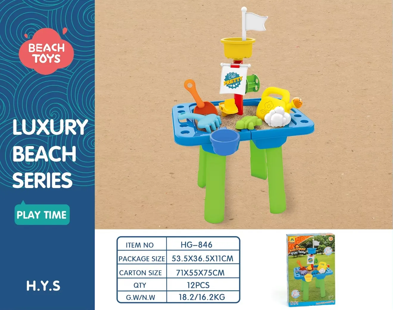 Sand Water Plastic Sensory Summer Activity Big Water Beach Sand Playing Table Toys Set for Kids Toddlers Outdoor