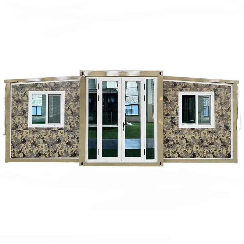 Prefab Camouflage House Ready to Live for Use Customizable Kitchen Bathroom Live Room Dry Van Double Expanded Tiny Trailer House