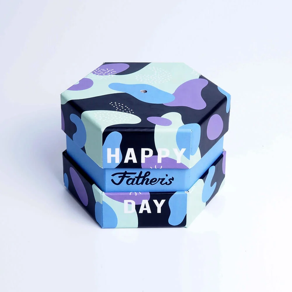 High Quality Custom Print  Hexagon Two Piece Tie Box
