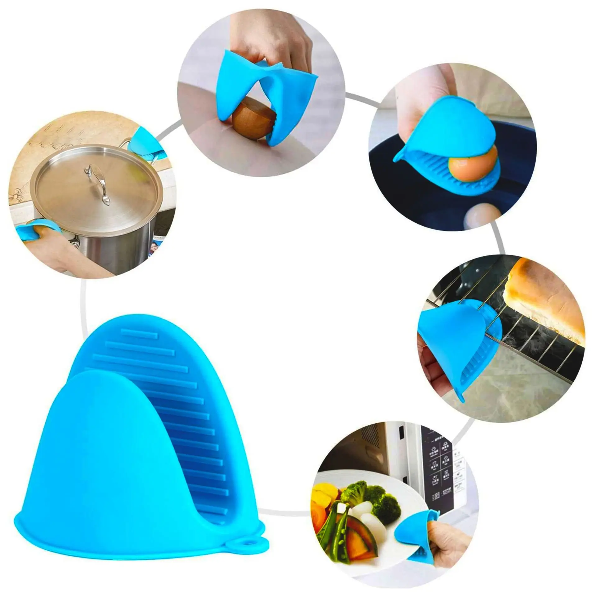 Silicone Oven Mitts Heat Resistant Microwave Cooking Baking Tools Kitchen Accessory Skid Pinch Grips Gloves Silicone Pot Holder