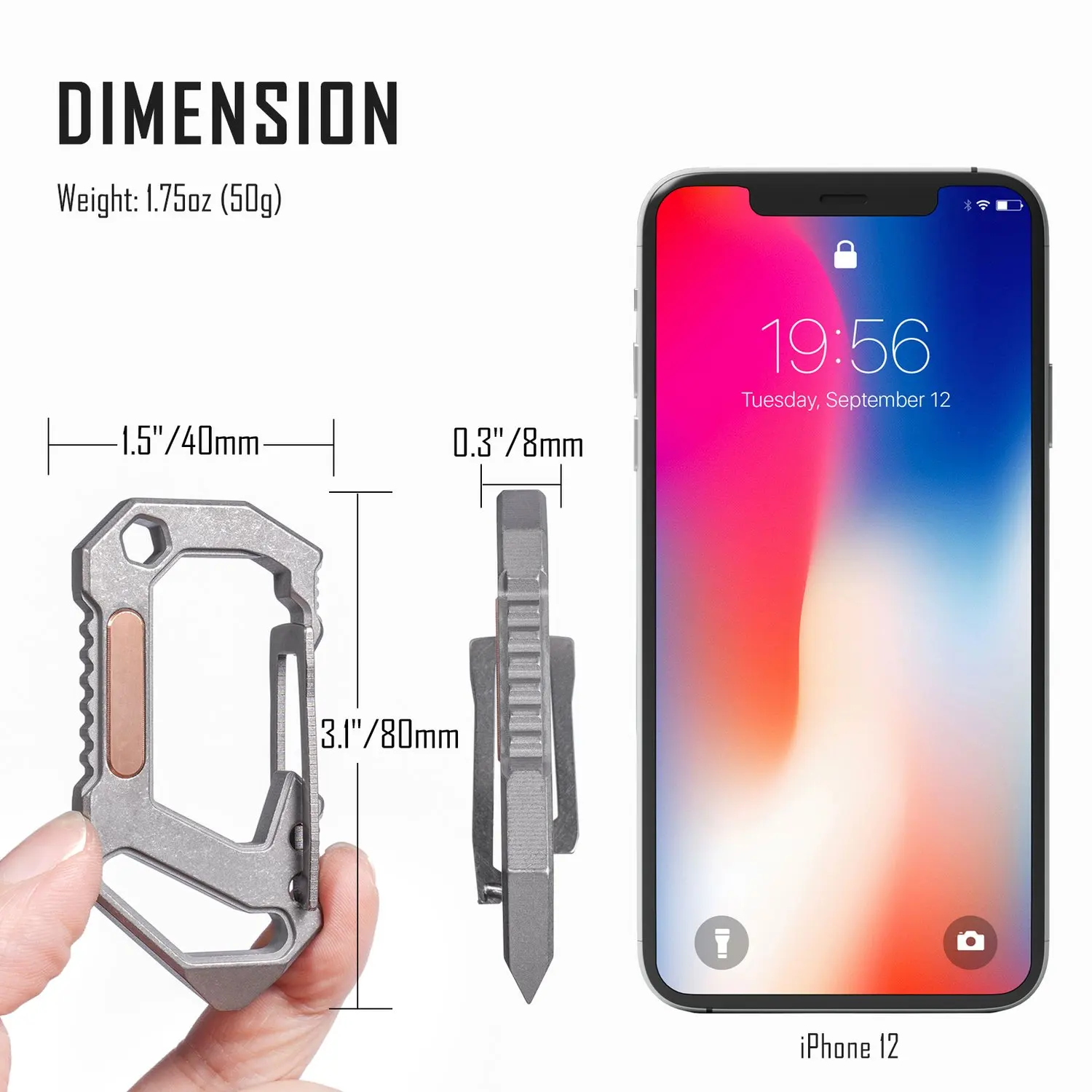 Keyunit KU03 титановый EDC 6 в 1 Многофункциональный быстросъемный карабин | Держатель для ключей Отвертка