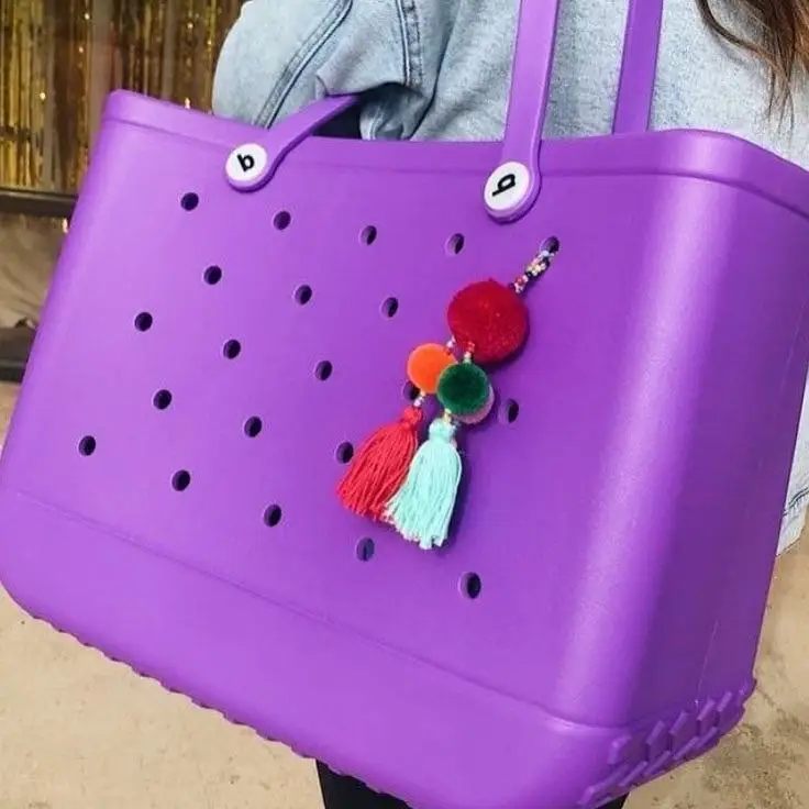 2023 Summer Halloween Borg Bag Silicone Womens Handbag Printed Skull Beach Bag