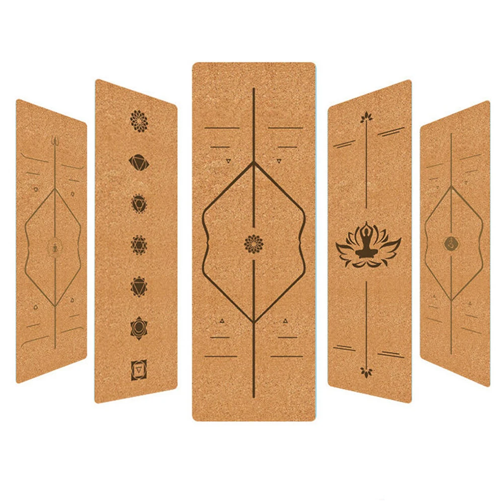 Custom Printed Eco Friendly Pilates Fitness Exercise Natural Gym Rubber Cork Yoga Mat