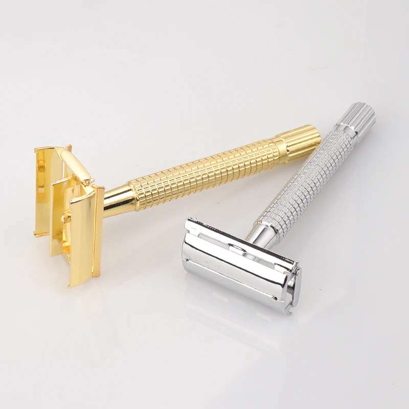 Gold color Butterfly Opening Safety Razor Twist to Open Razor Head Shaving Razor