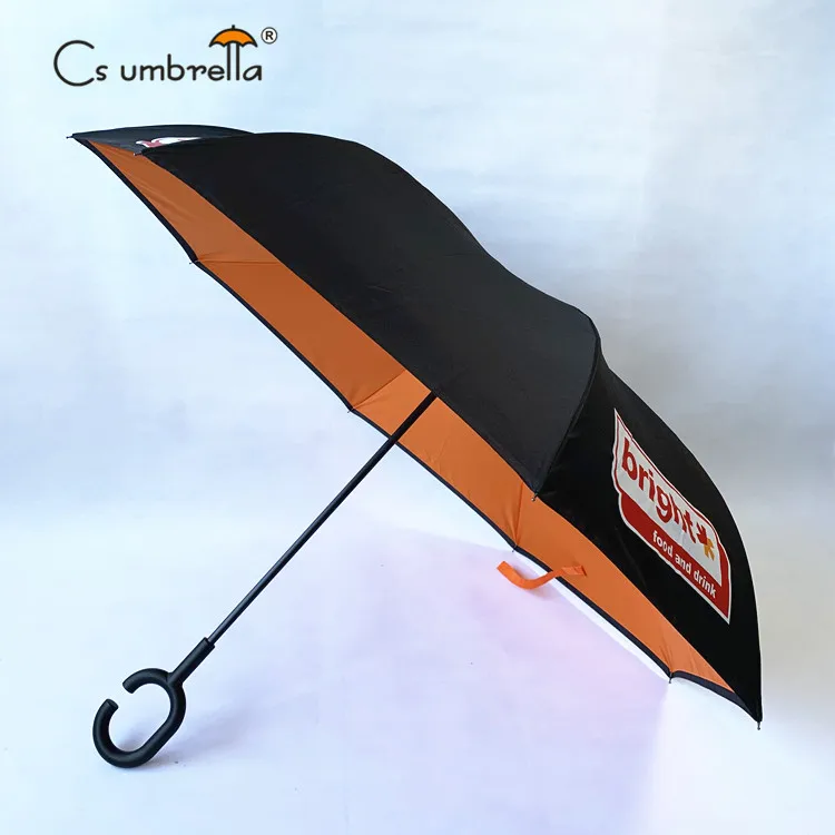 YS-8036 Factory Supply Stand Car-friendly Golf Inverted Umbrella OEM Custom Logo Printing Big Size Advertising Reverse Umbrella