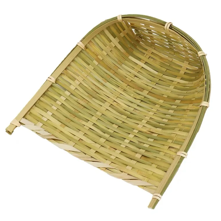 Bamboo Woven Plate Basket Fruit Plate Hotel Tea Table Snacks Bamboo Natural for Home Iron Multifunction Japanese Storage Trays