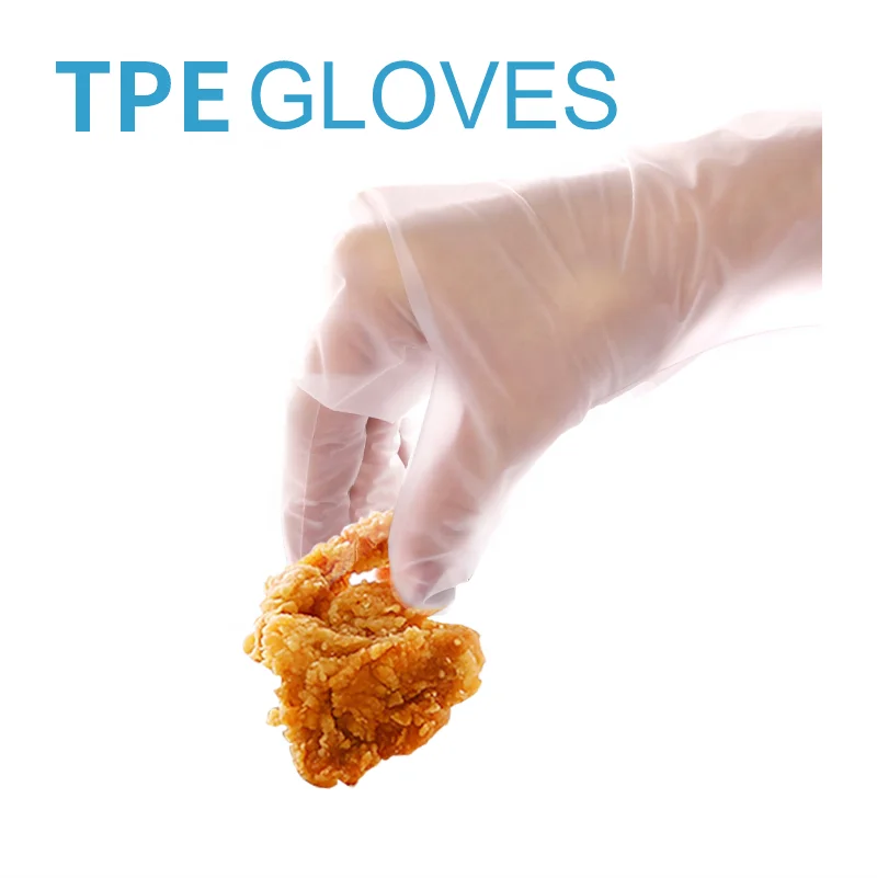 Embossed Polyethylene Soft Syntectic  Plastic Food Grade Blue Elastic hand protect tpe Film Roll Tpe Gloves
