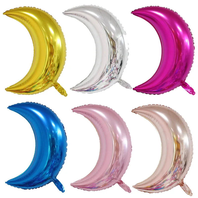 Popular 28 Inches Inflatable Moon Shaped Foil Helium Balloons