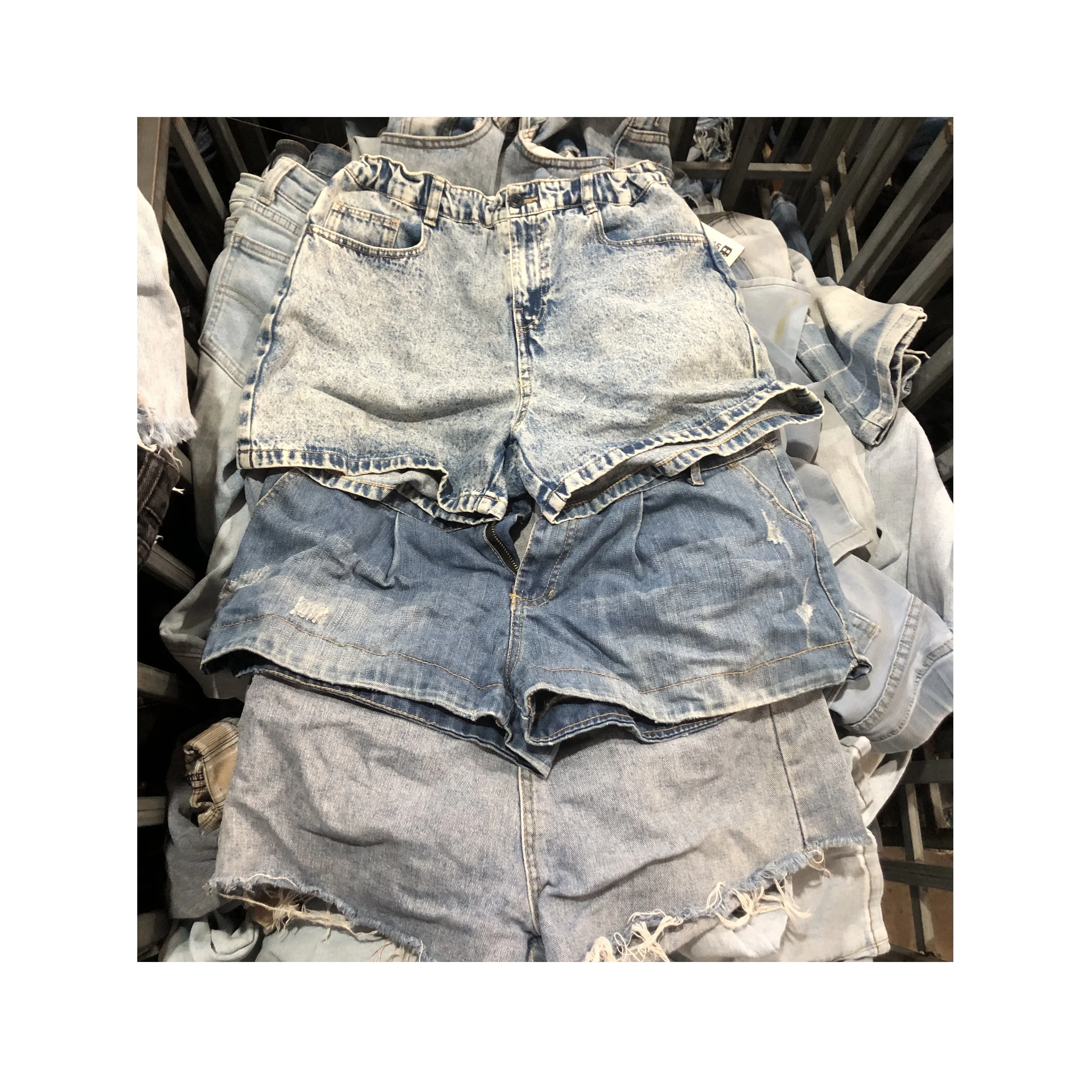 High quality used ladies short pants second hand mixed 2nd denim shorts bulk ukay ukay clothing bales