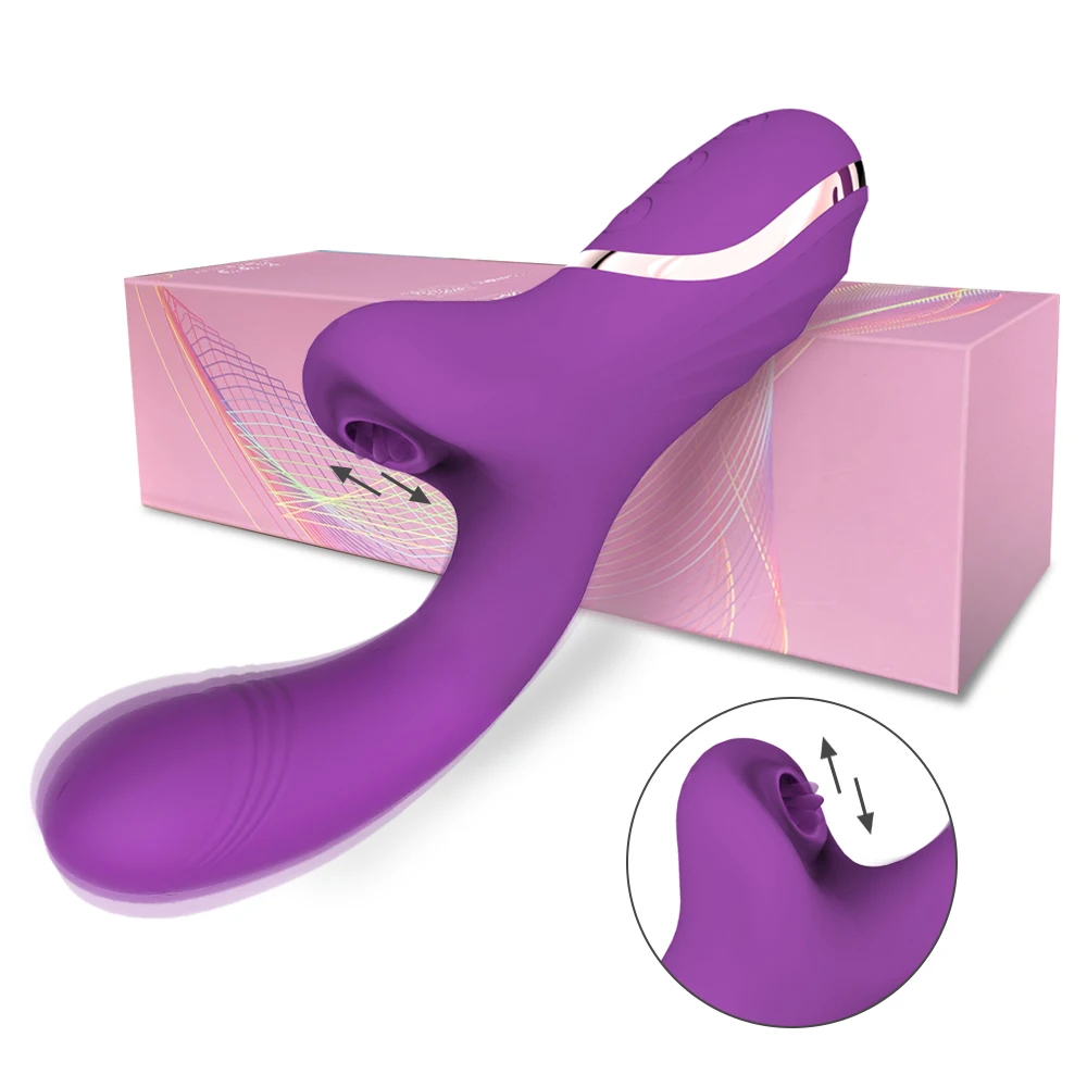 Female Masturbation Toys Dildo Vibrator Tongue Licking Sucker Clitoris Stimulator Sex Toy for Adults 18