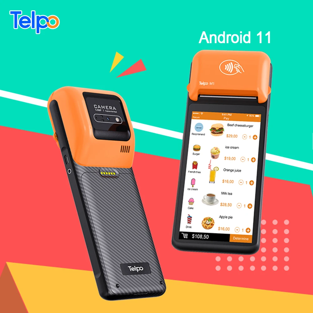 Telpo M1 портативный Android 11 POS-терминал с принтером для оплаты билетов сканер