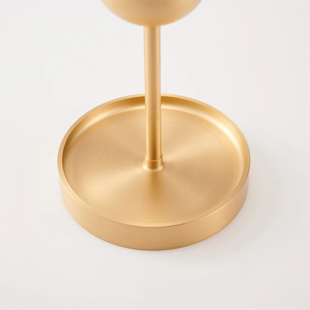 100% Brass and Natural Marble Candle Sticks Large Gold Candle Holder Decorative Metal Pillar  Candle Holder