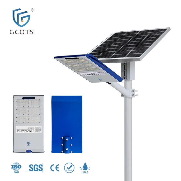 GCOTS 18V DC Professional Warm White Road Garden All in Two LED Street Solar Light All in Two 120w Outdoor Solar Street Lamp
