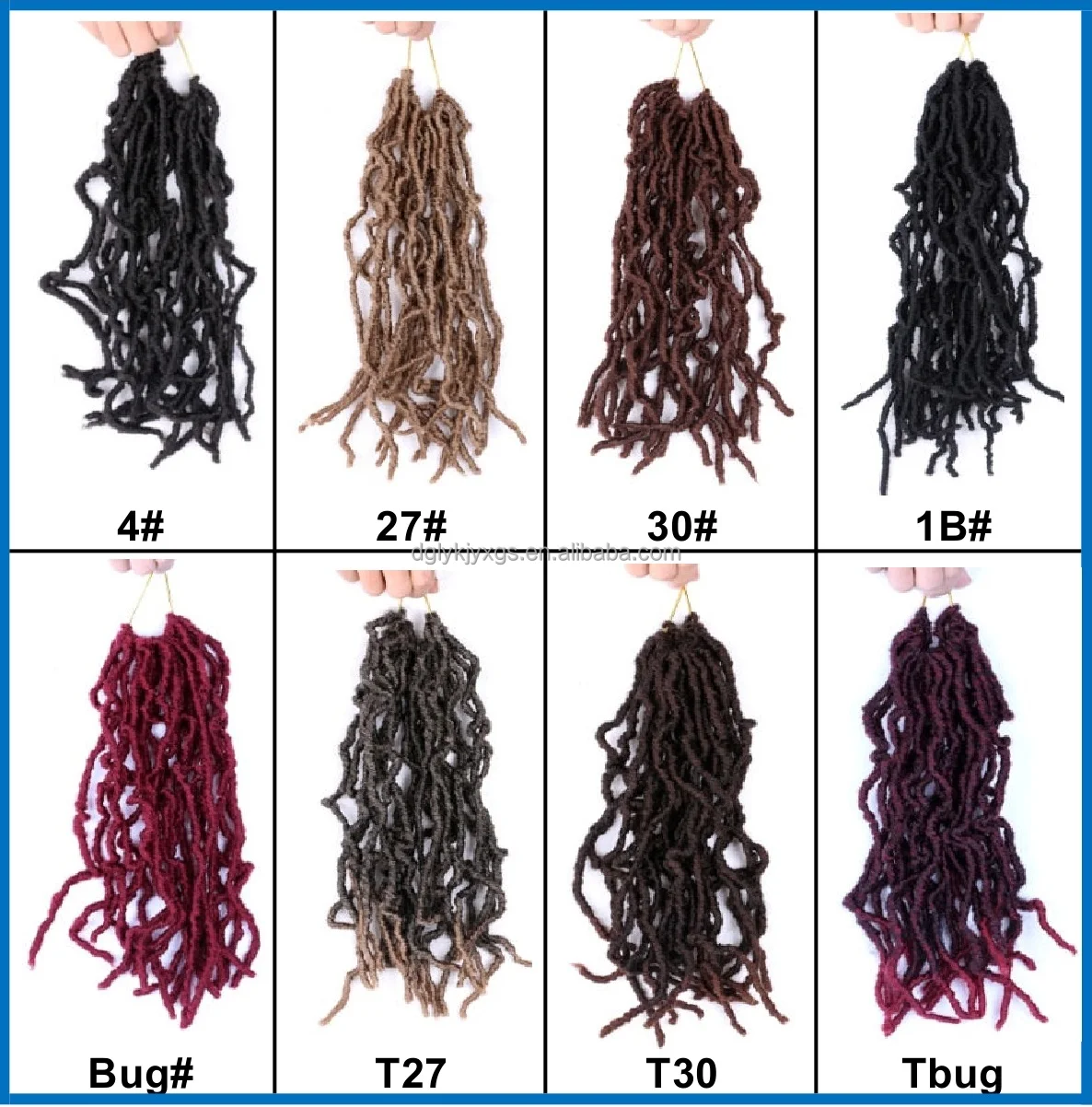 LW-77QT 36 Inch FauxLocs Crochet Braids Hair Pre-looped Nu Locs Crochet Curly Extended Soft Locs Braiding Hair For Women