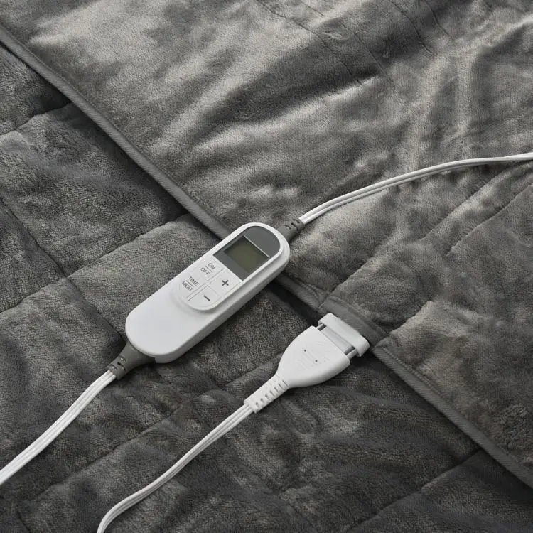 Good service Hot Selling Fast heating Grey Flannel Washable weighted Electric Blanket