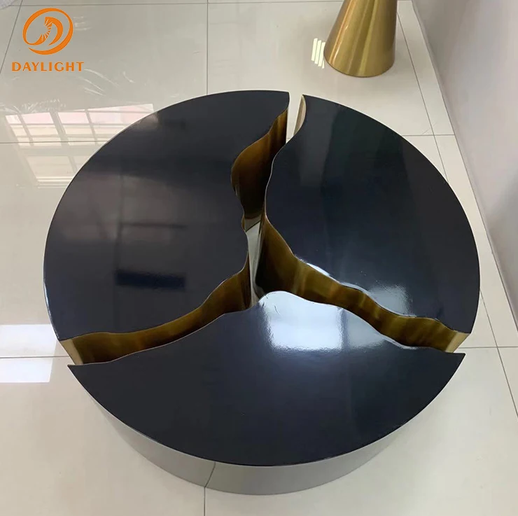 foshan factory custom brand designs luxury modern coffee wooden black table