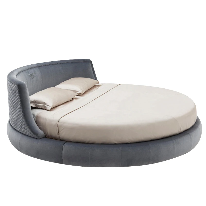 Innovative cured shape king size round bed sets bedroom furniture