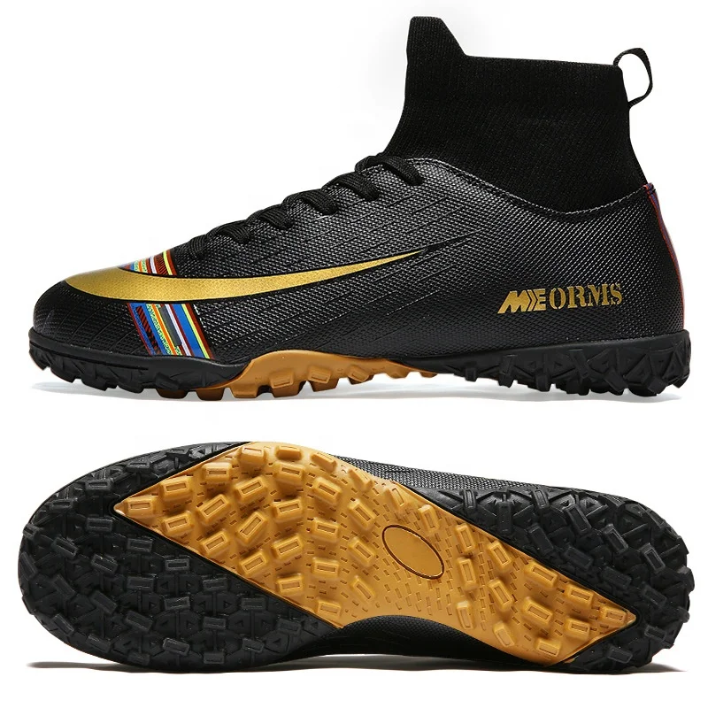 
2021 new style Breathable TF Outdoor Football Shoes boots dunk high Large Size soccer shoe 