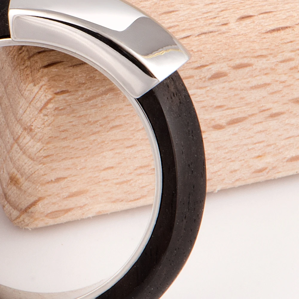 CC Jewelry Chunky Mixed Unisex Finger Rings Classic Retro Couple Wedding Rings Brass Black Ebony wooden Rings