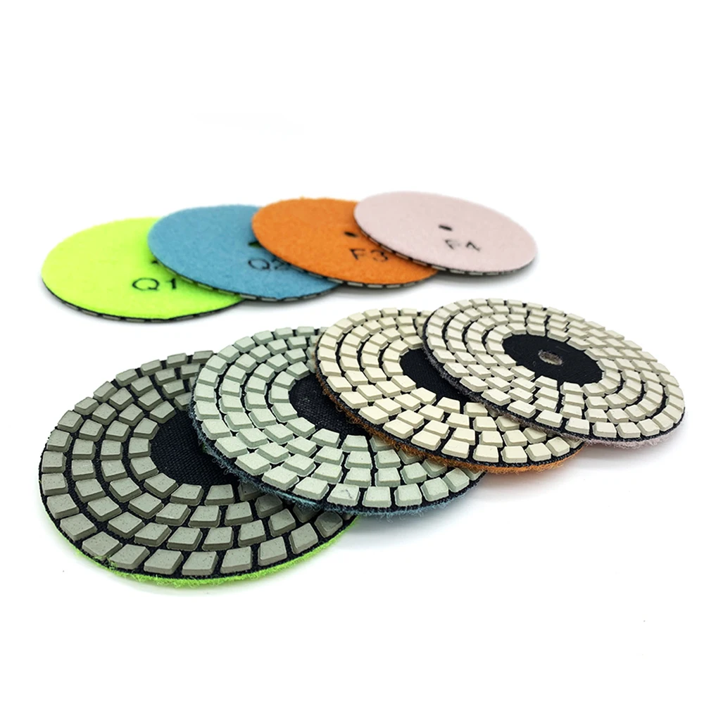 Flexible 4 Steps Dry polishing pads marble wall floor polishing high gloss result Angle Grinder