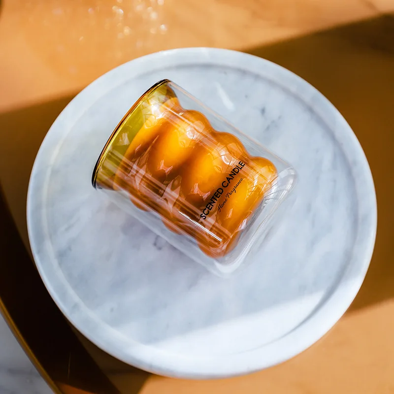 Luxury Double Spiral Heat Insulation Fragrant Candle Cross Wooden Wick Soy Wax Scented Candles