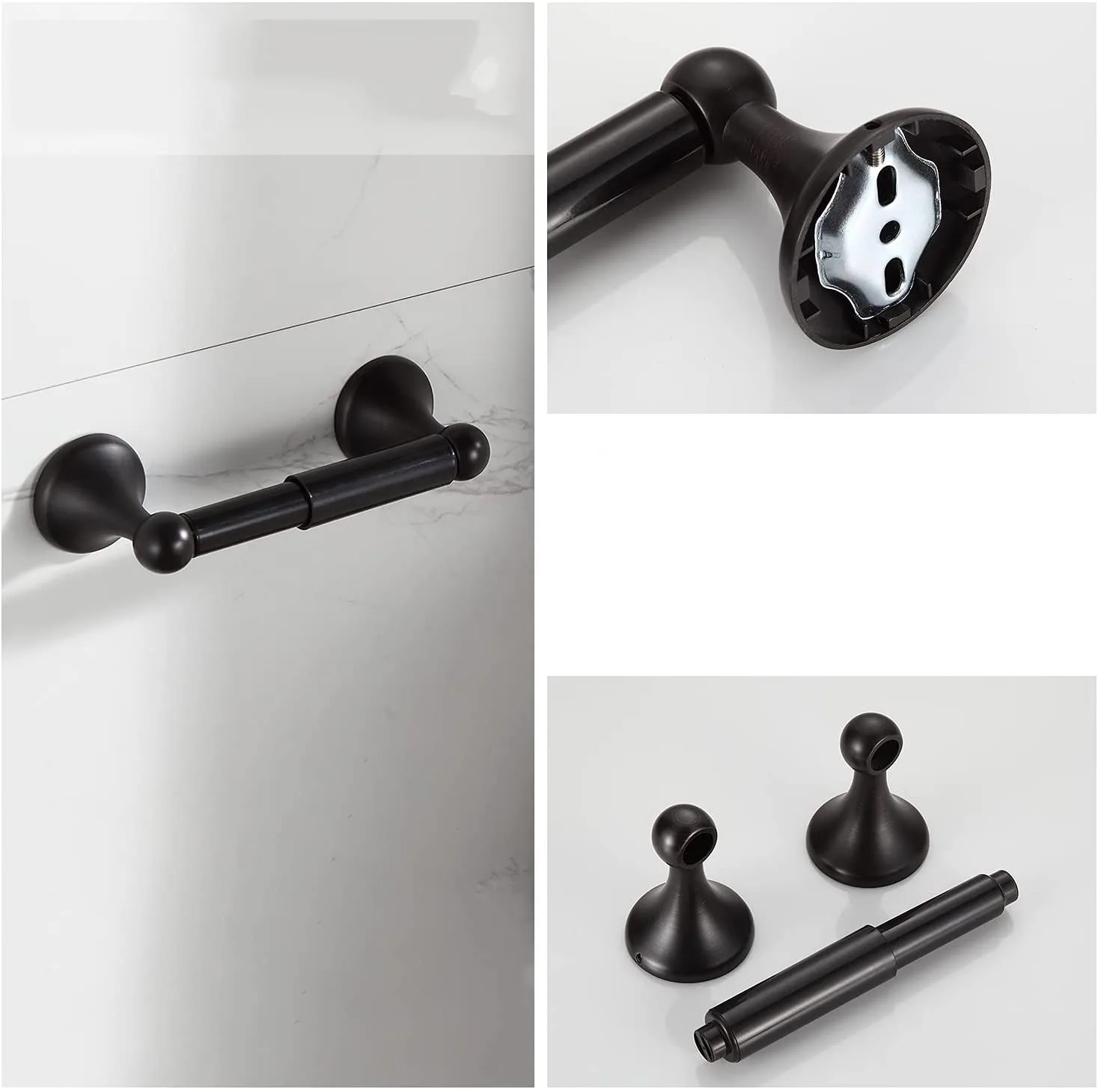 Wall Mounted Black Bath Hardware Set for Shower Room Stainless Steel 4PCS Hotel Ceramic Bathroom Accessories Set