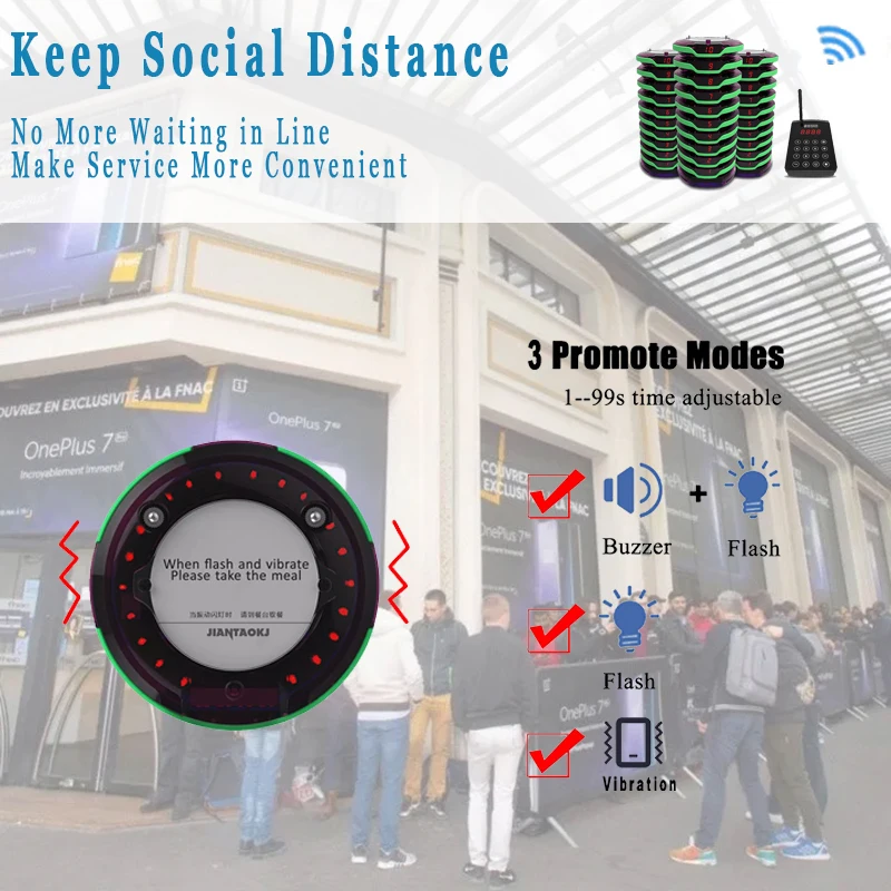 JIANTAO Best Selling Long Range Pager Restaurant Queue Management System Pager System Calling