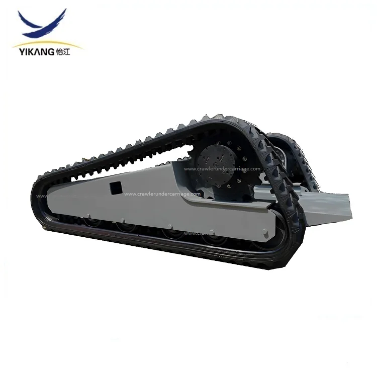 Custom New design Hydraulic rubber Track Undercarriage with triangle Frame for fire-fighting robot from China manufacturer