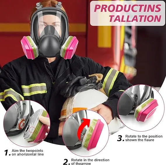 respiratory polishing decoration chlorine hydrogen chloride fluoride Industrial full face dust gas Mask