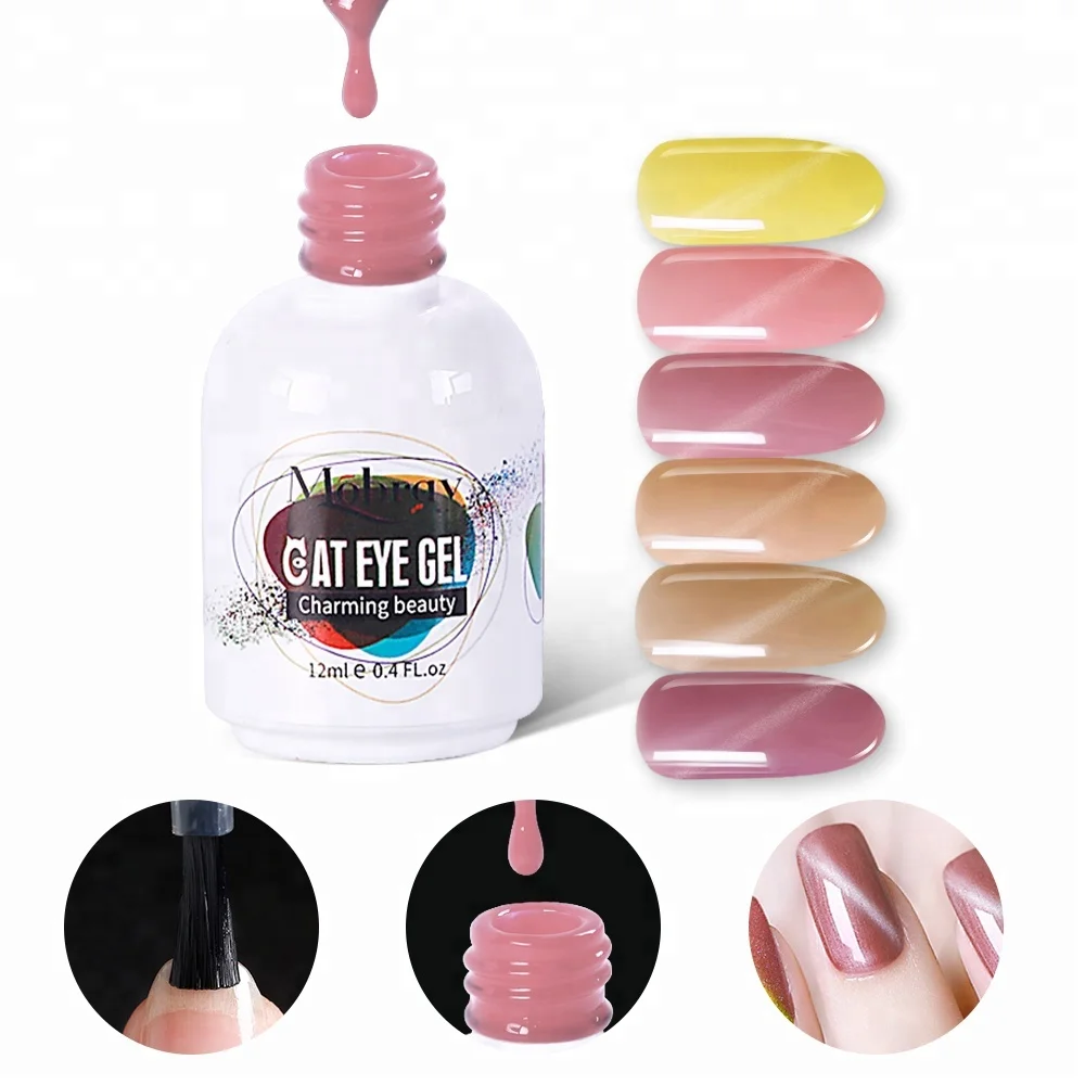 Mobray LED gel polish customized uv nail gel soak off jade cat eye gel