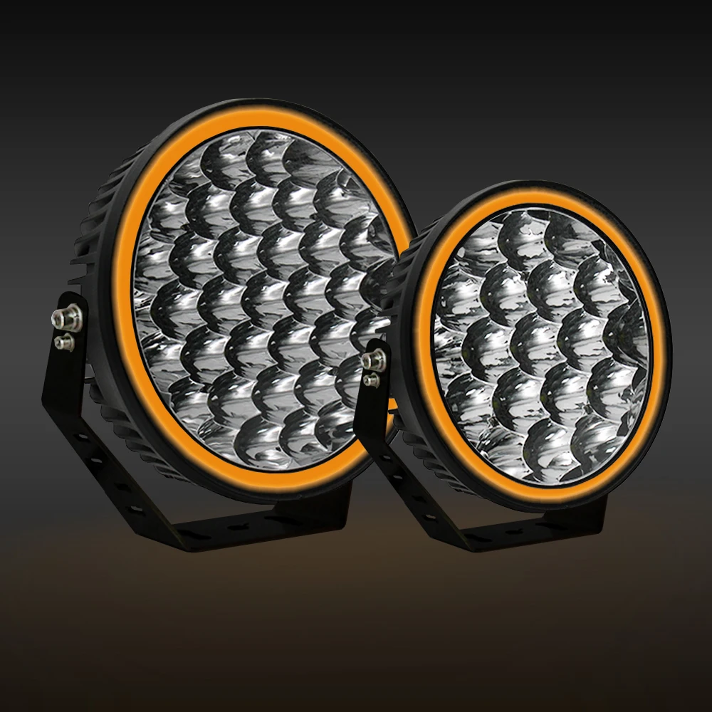 Factory direct selling  9 Inch Dual Color DRL Amber And White Switchable 9' Light Light Led Car Work Light Vehicles Led For Car