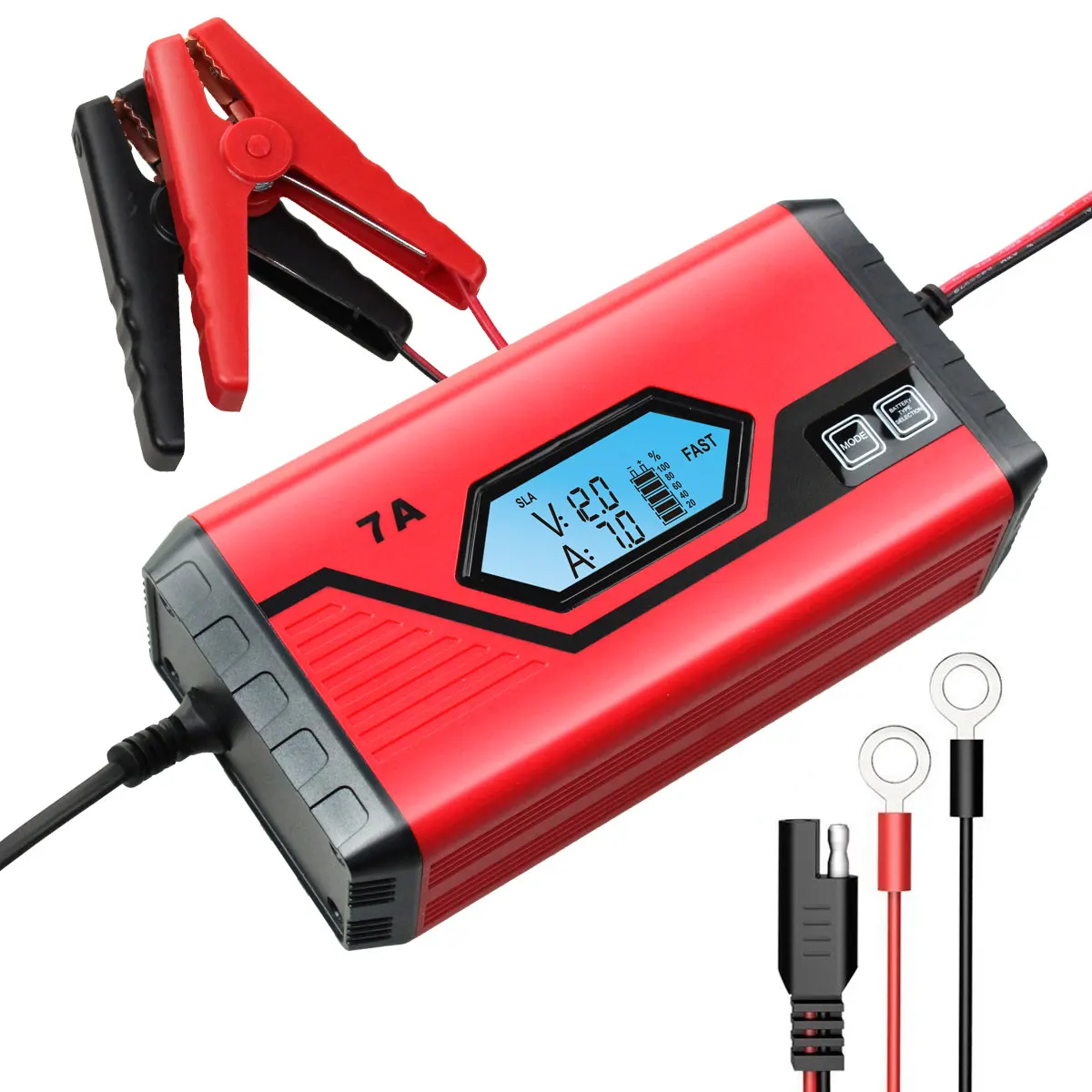 
7Amp Car Battery charger Automatic selection of Charging Voltage and Curent 