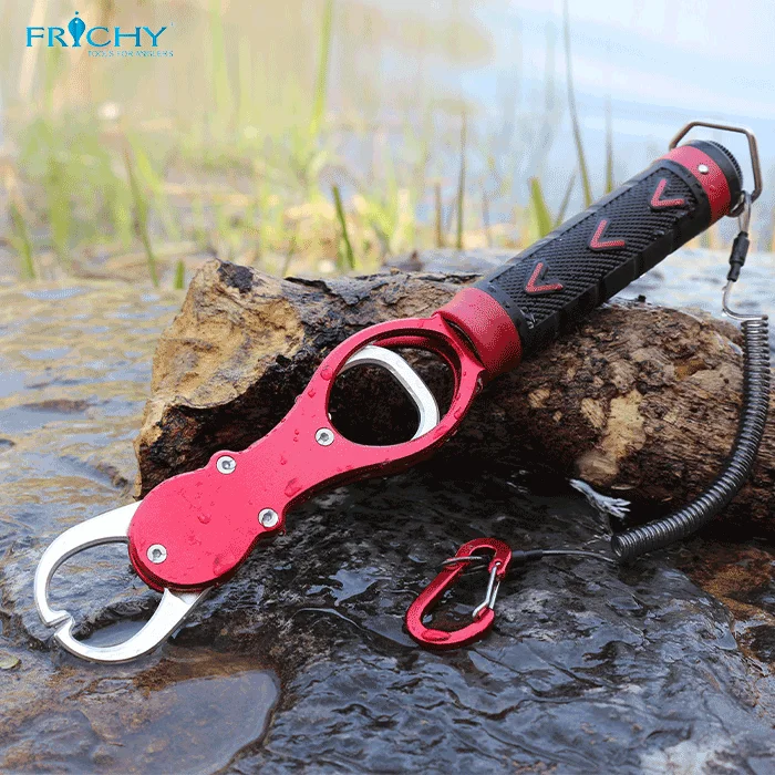 X31 Comfortable Rubber Handle And Light Weight Portable Aluminum Fish Lip Grip With Scale