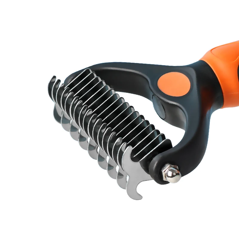 Factory Wholesale Dog brush Pet Hair Remover Double Sided Open Knot Comb Dog Dematting Tool Pet Dematting Rake Comb