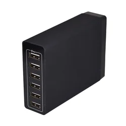50W 5V 10A 6-Ports USB2.0 desk-top mobile phone tablet USB wall charger Multiport usb charger