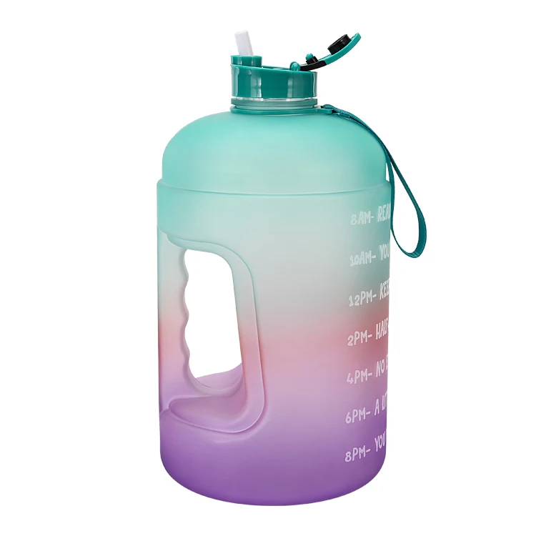 Amazon Best Seller One Gallon Jug 3.78L Straw Sport Water Bottle With Motivational Time Marker