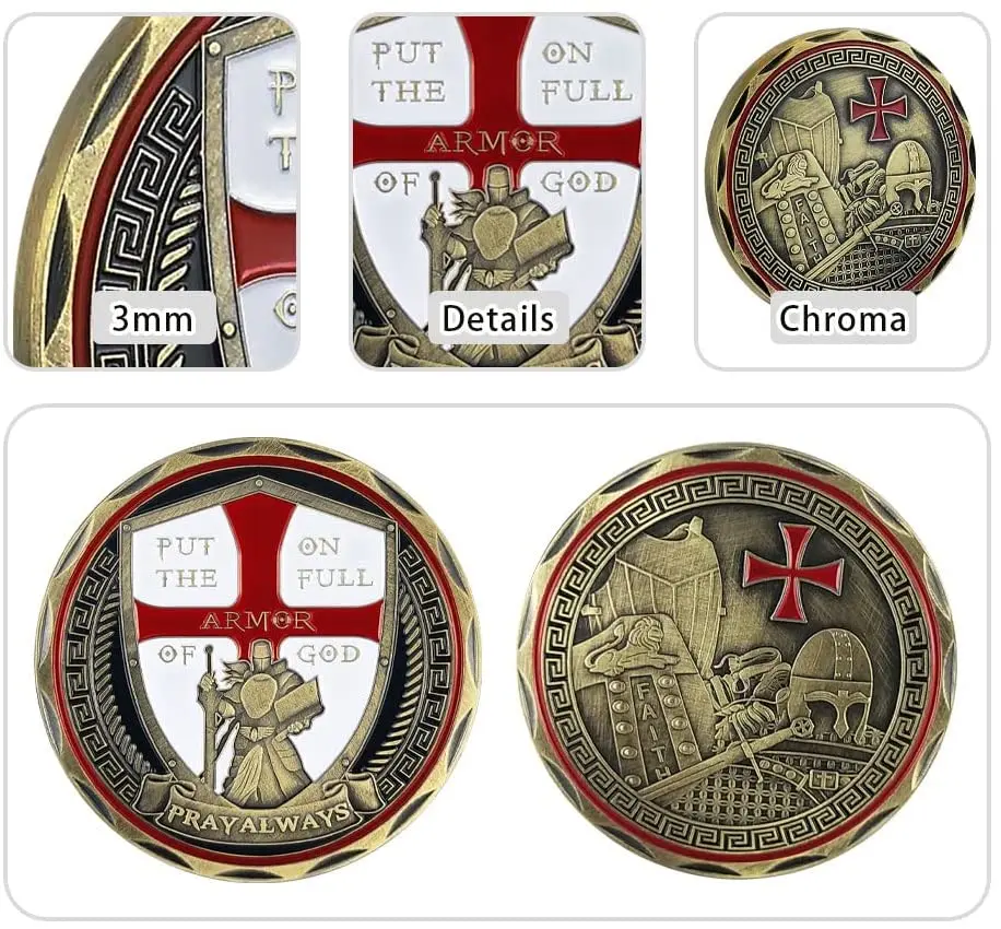 PUT ON THE FULL ARMOR OF GOD Coin The knight templar pray always coin