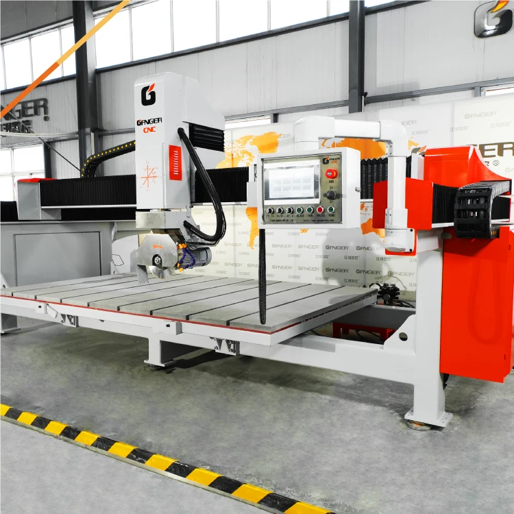 GANGER Easy Operation Full Automatic Bridge Saw Granite Stone Cutting Machine with chamfering cutting