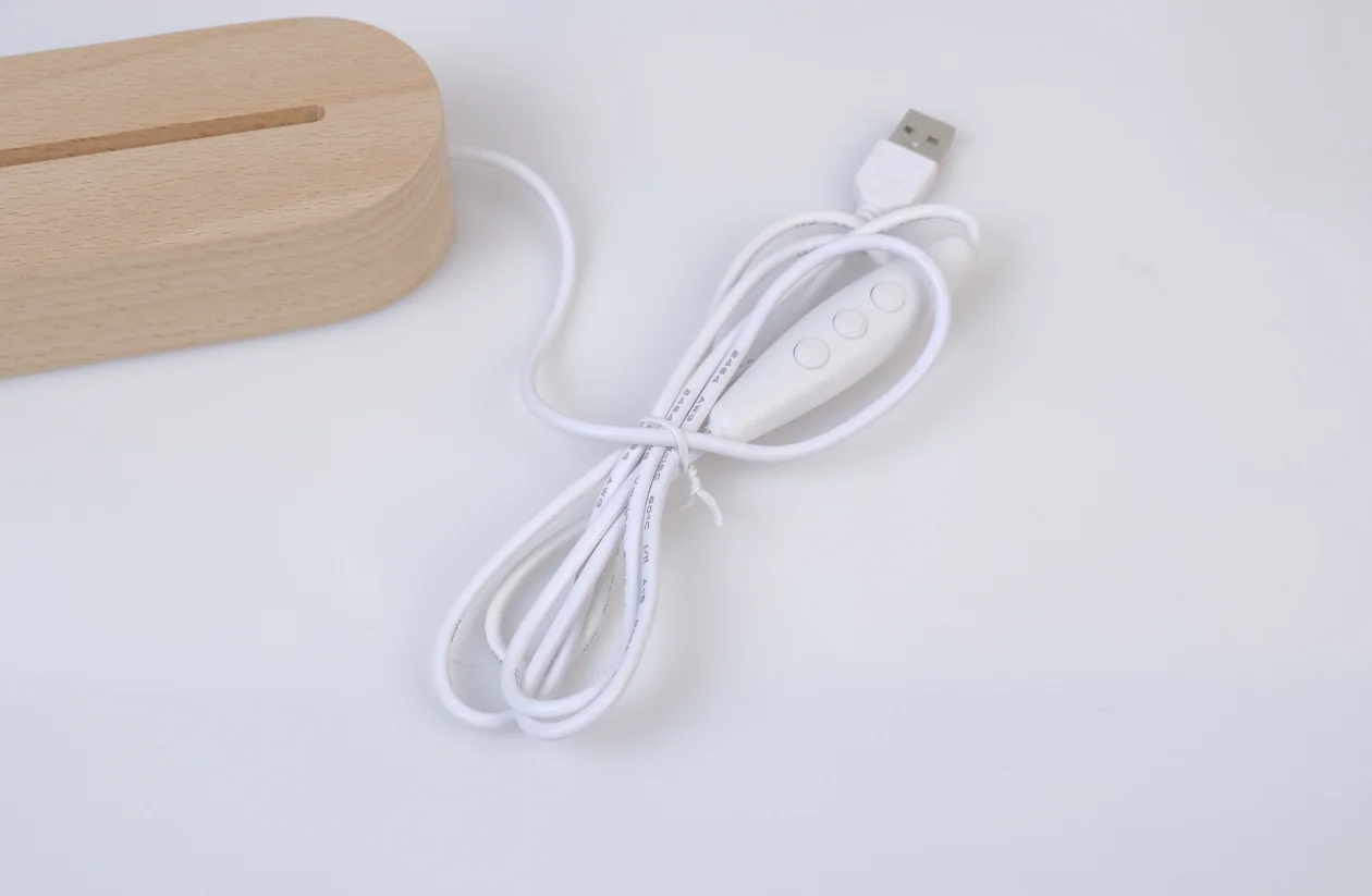 Xianfa Factory Wholesale Wood Led Night Light Base Wooden 3d Led Lamp Base For 3d Illusion Night Light USB Wooden Base